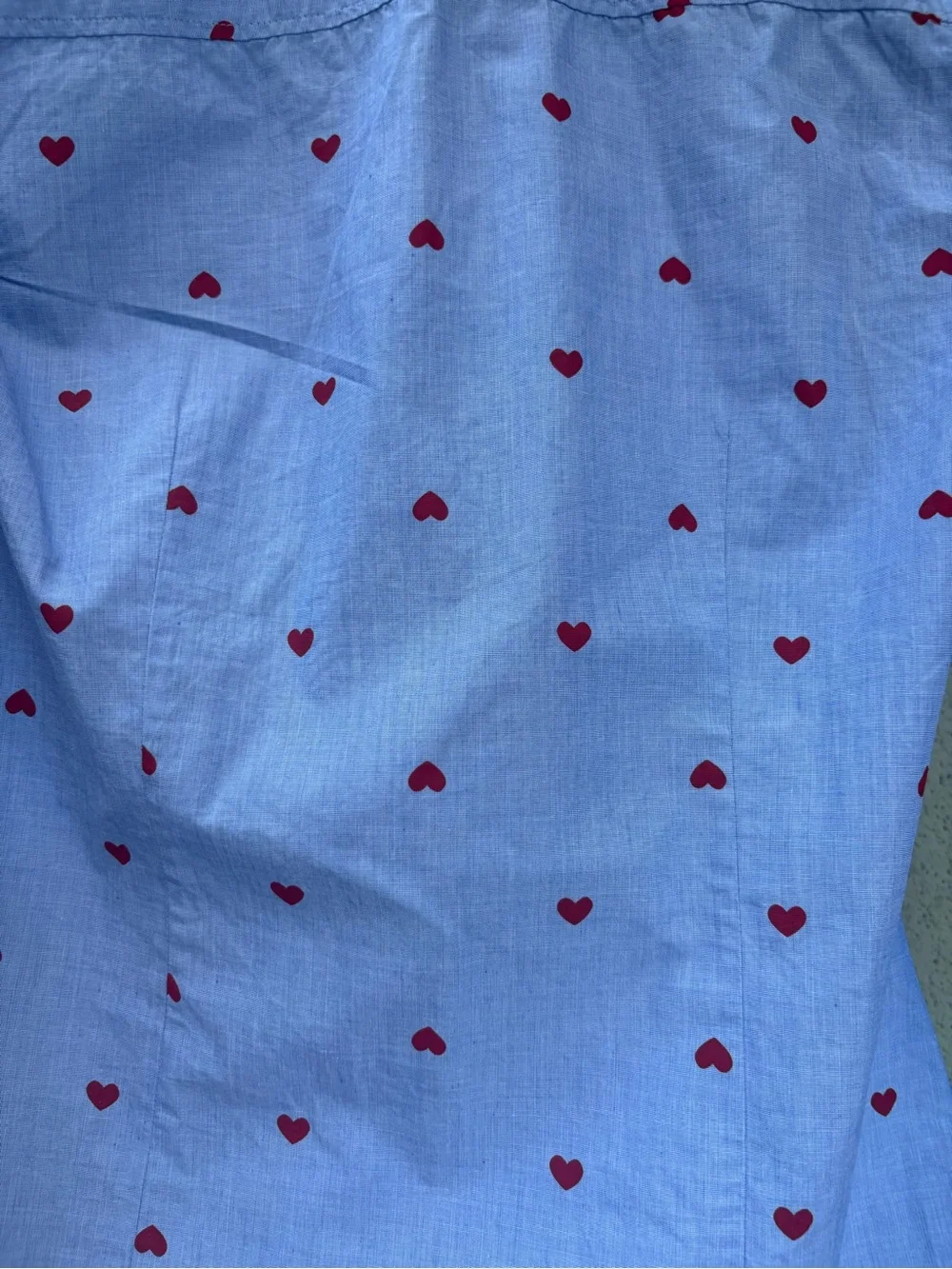 J. Crew Light Blue Heart Print Button-Down Shirt Women’s Size XS NWOT Date Night